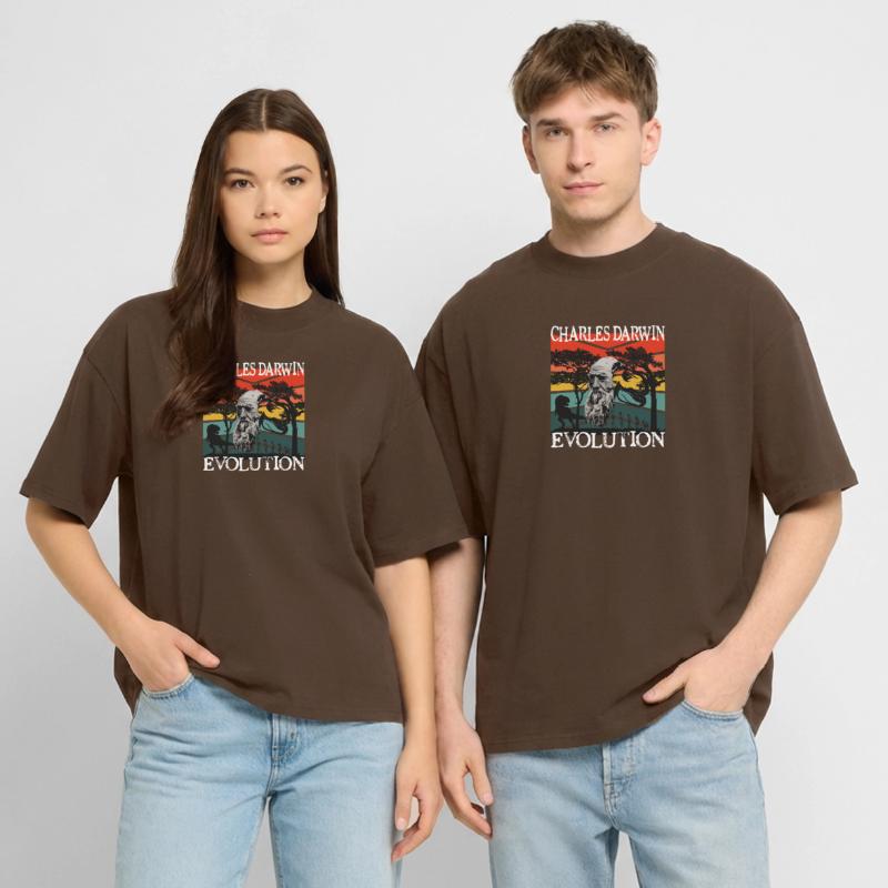 Idée cadeau textile Charles Darwin Evolution T-shirt bio Blaster 2.0 coupe oversize Stanley/Stella Unisexe