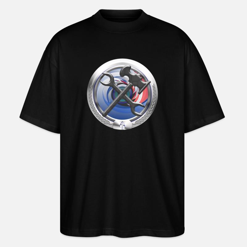 Artisanat Chauffage Eau Emblème Sanitaire - T-shirt bio Blaster 2.0 coupe oversize Stanley/Stella Unisexe - noir