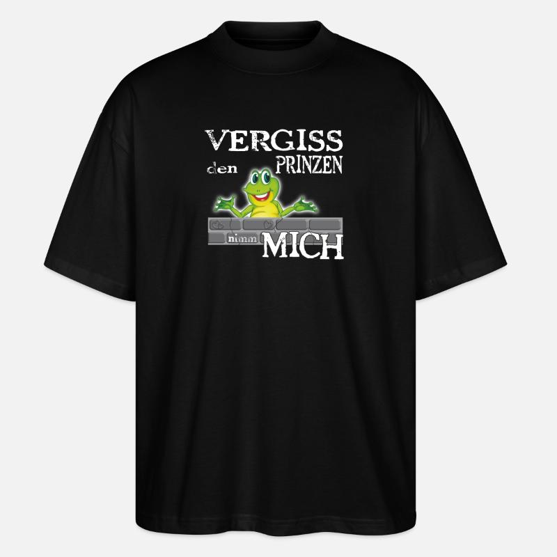 Frosch König textile Geschenkidee - Stanley/Stella Oversized Unisex Bio T-Shirt Blaster 2.0 - Schwarz