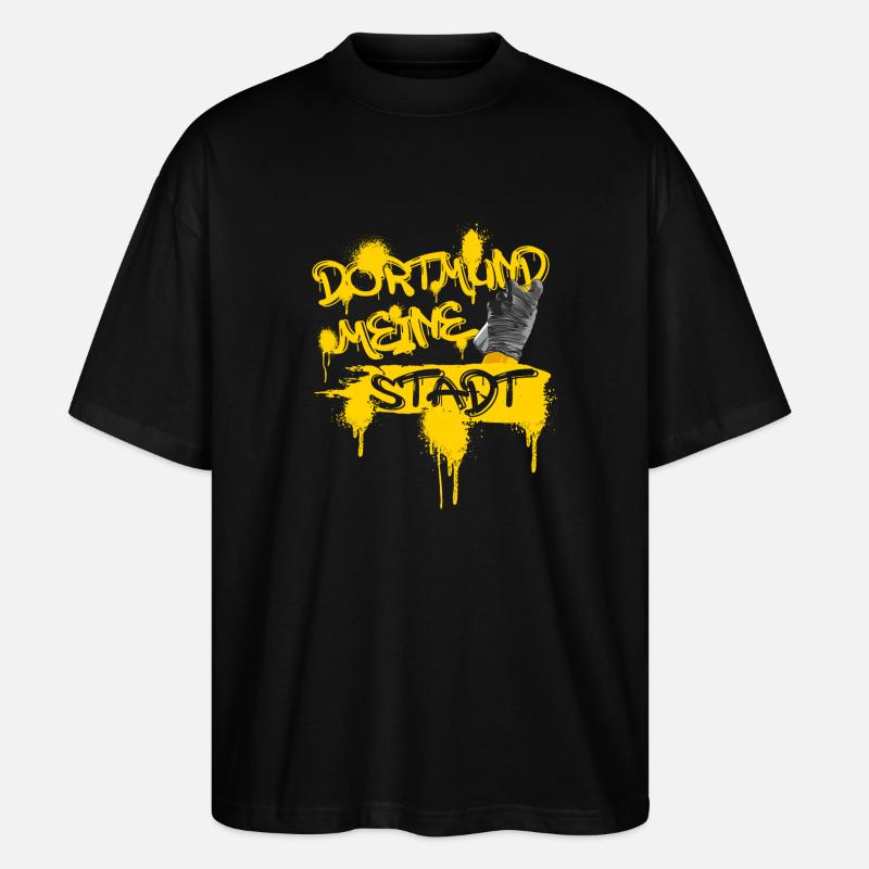 Dortmund meine Stadt Graffiti - Stanley/Stella Oversized Unisex Bio T-Shirt Blaster 2.0 - Schwarz