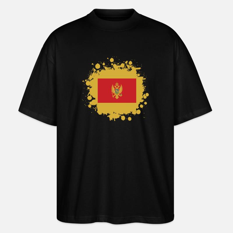 Montenegro Klecks Flaggen Design - Stanley/Stella Oversized Unisex Bio T-Shirt Blaster 2.0 - Schwarz