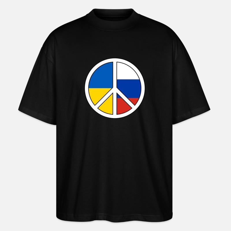 Friedenssymbol mit Farbblockmuster - Stanley/Stella Oversized Unisex Bio T-Shirt Blaster 2.0 - Schwarz