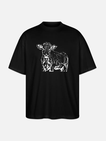 funny cow gift farmer - Stanley/Stella Oversized Unisex Organic T-shirt Blaster 2.0 - black