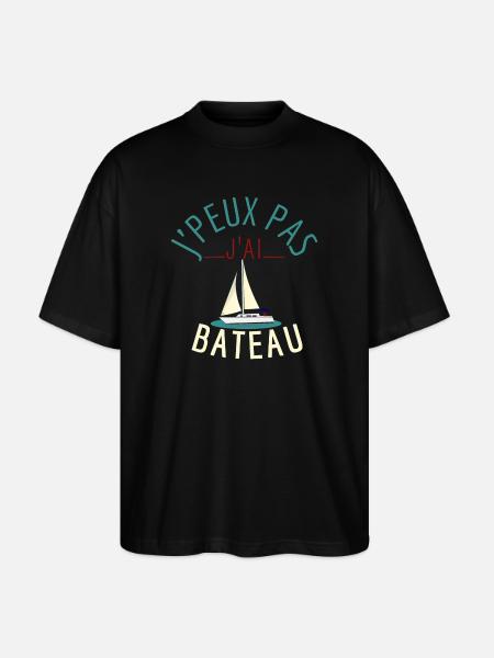 j'peux pas j'ai bateau - T-shirt bio Blaster 2.0 coupe oversize Stanley/Stella Unisexe - noir