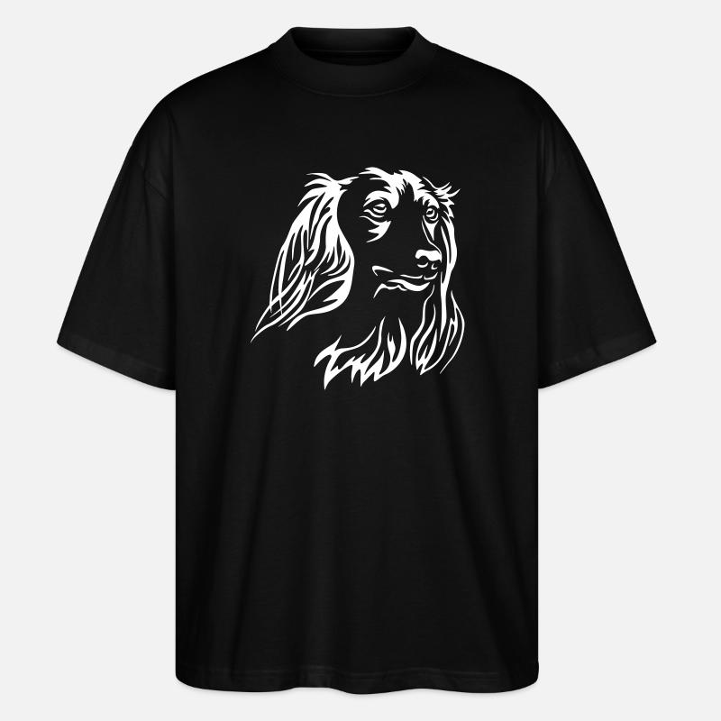 Tête de teckel « Black Edition » - T-shirt bio Blaster 2.0 coupe oversize Stanley/Stella Unisexe - noir