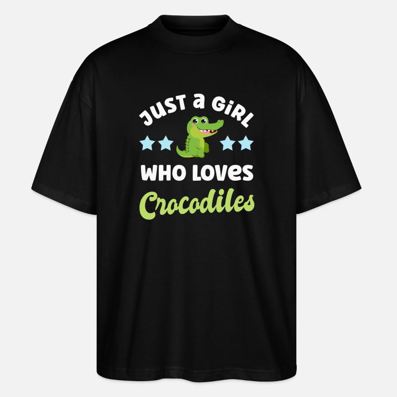 Krokodil Krokodile - Stanley/Stella Oversized Unisex Bio T-Shirt Blaster 2.0 - Schwarz