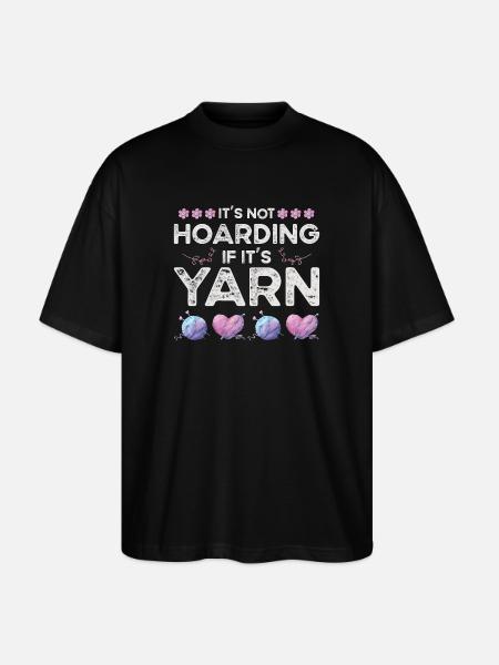 Knitting Yarn Wool Stash Crochet - Stanley/Stella Oversized Unisex Organic T-shirt Blaster 2.0 - black
