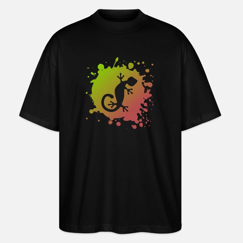 Eidechse Echse - Stanley/Stella Oversized Unisex Bio T-Shirt Blaster 2.0 - Schwarz