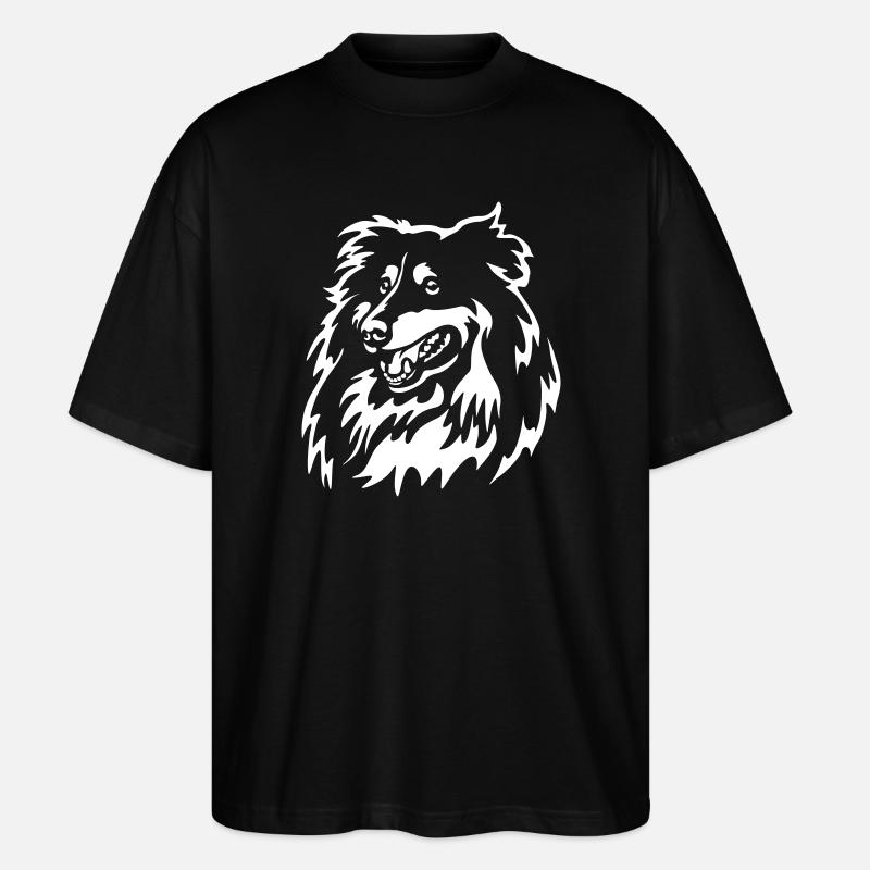 Sheltie Head « Black Edition » - T-shirt bio Blaster 2.0 coupe oversize Stanley/Stella Unisexe - noir