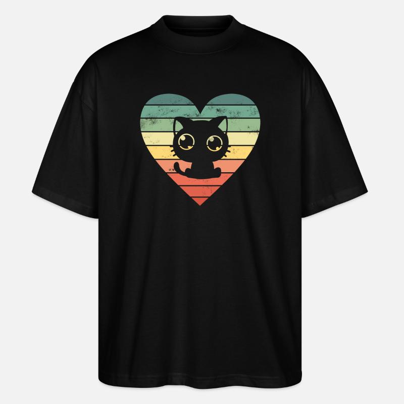 Katze Katzen - Stanley/Stella Oversized Unisex Bio T-Shirt Blaster 2.0 - Schwarz