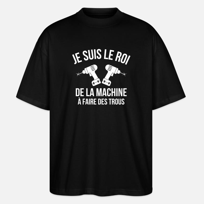 bricolage, bricoler, bricoleur - T-shirt bio Blaster 2.0 coupe oversize Stanley/Stella Unisexe - noir