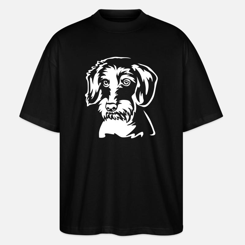Dackel Kopf "BlackEdition" - Stanley/Stella Oversized Unisex Bio T-Shirt Blaster 2.0 - Schwarz