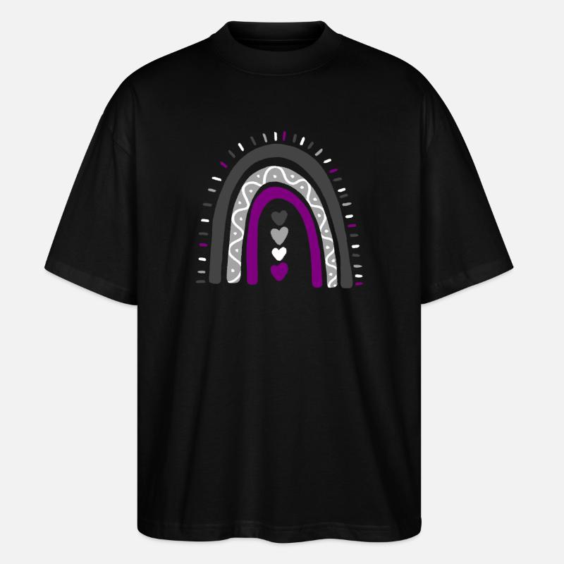 Asexual Boho Rainbow Ace Pride - Stanley/Stella Oversized Unisex Organic T-shirt Blaster 2.0 - black