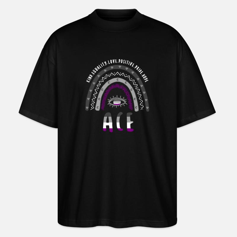 Boho Regenbogen Ace Pride - Stanley/Stella Oversized Unisex Bio T-Shirt Blaster 2.0 - Schwarz