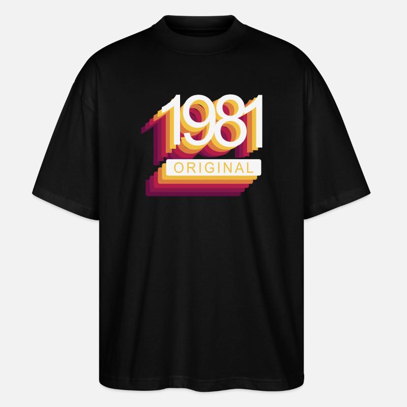 Born in 1981 - Stanley/Stella Oversized Unisex Organic T-shirt Blaster 2.0 - black
