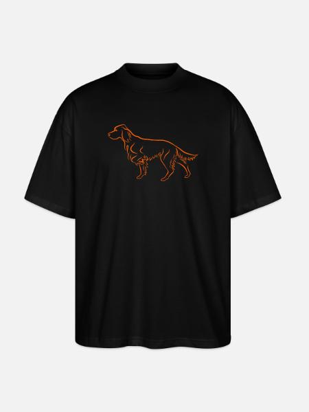 Setter above in orange - Stanley/Stella Oversized Unisex Organic T-shirt Blaster 2.0 - black