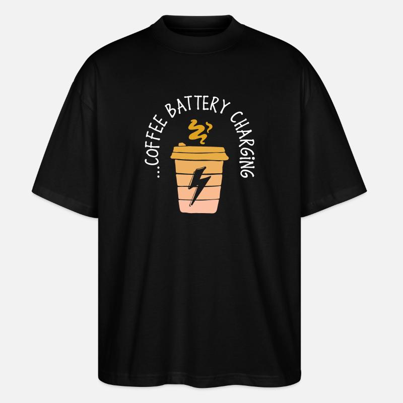 Kaffeeliebhaber Kaffee Statement Kaffeetrinker - Stanley/Stella Oversized Unisex Bio T-Shirt Blaster 2.0 - Schwarz