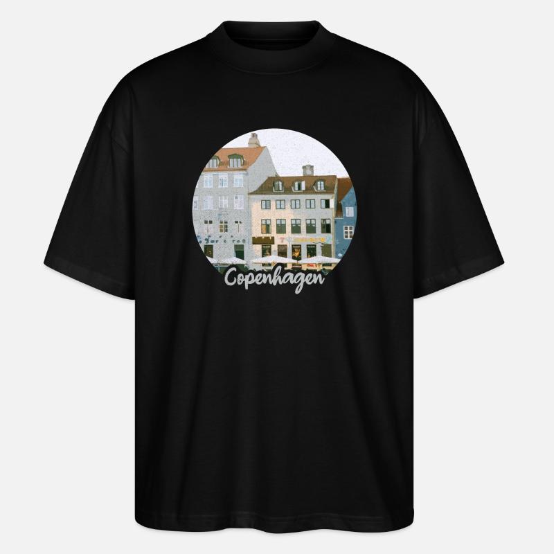 Kopenhagen Hafenflair Stadthäuser - Stanley/Stella Oversized Unisex Bio T-Shirt Blaster 2.0 - Schwarz