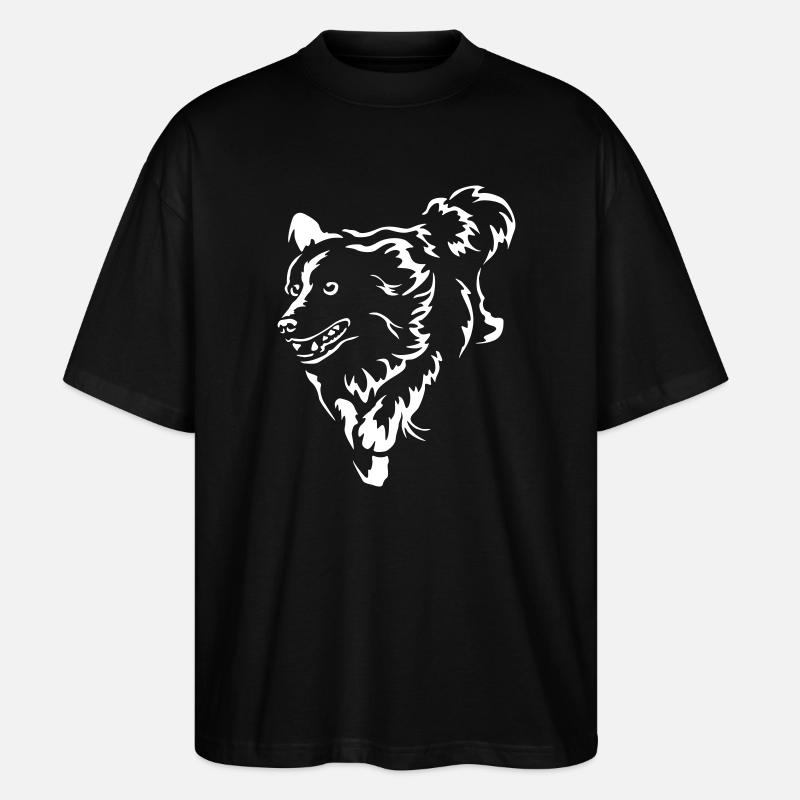 Border Collie "Black Edition" - Stanley/Stella Oversized Unisex Bio T-Shirt Blaster 2.0 - Schwarz