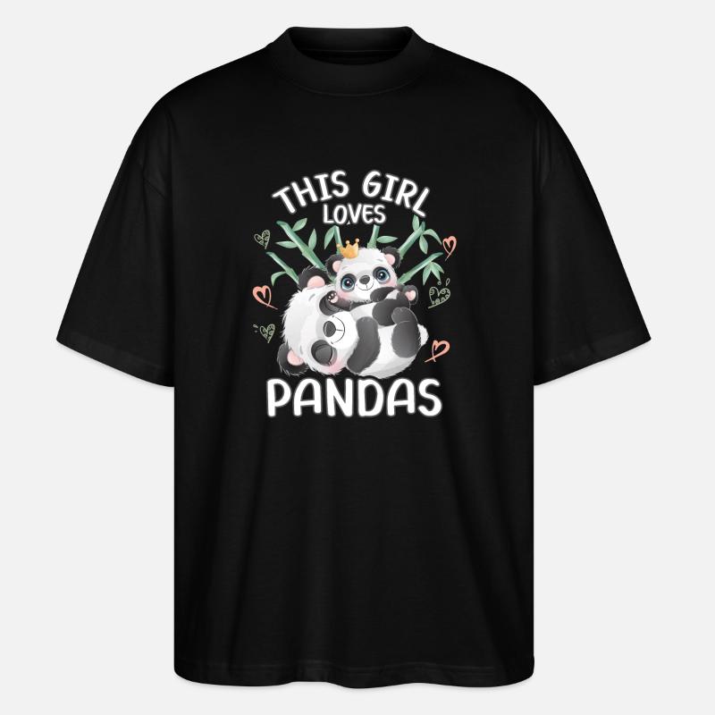 Dieses Maedchen Liebt Pandas - Stanley/Stella Oversized Unisex Bio T-Shirt Blaster 2.0 - Schwarz