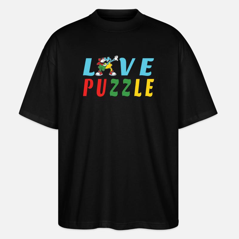 Liebe Puzzle - Stanley/Stella Oversized Unisex Bio T-Shirt Blaster 2.0 - Schwarz