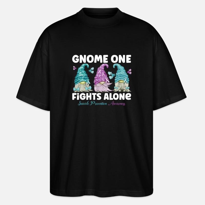 Gnome One Fights Suicide Prevention - Stanley/Stella Oversized Unisex Bio T-Shirt Blaster 2.0 - Schwarz
