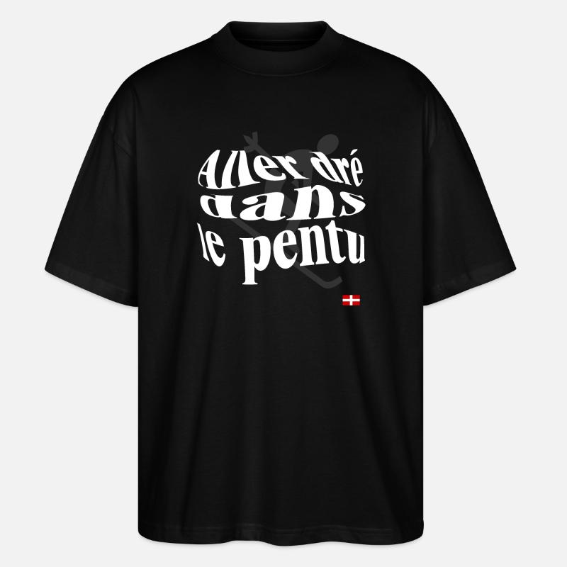 Illustration d’un Sempervivum Stylisé - T-shirt bio Blaster 2.0 coupe oversize Stanley/Stella Unisexe - noir