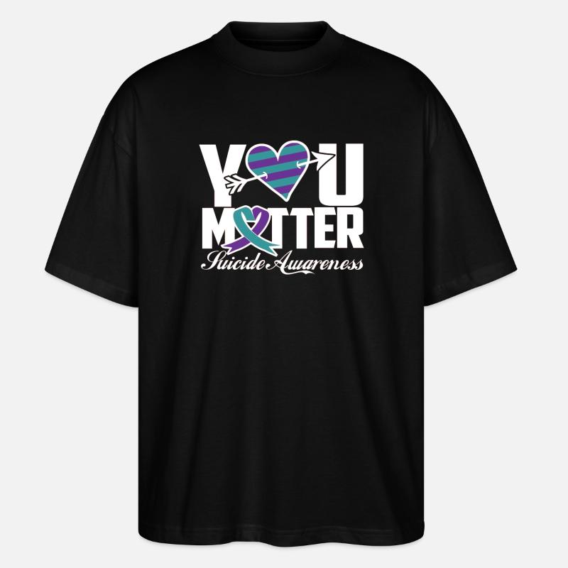 Suicide Awareness You Matter - Stanley/Stella Oversized Unisex Bio T-Shirt Blaster 2.0 - Schwarz