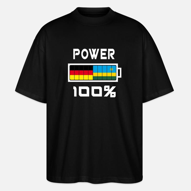Germany and Rwanda Power 100% - Stanley/Stella Oversized Unisex Organic T-shirt Blaster 2.0 - black