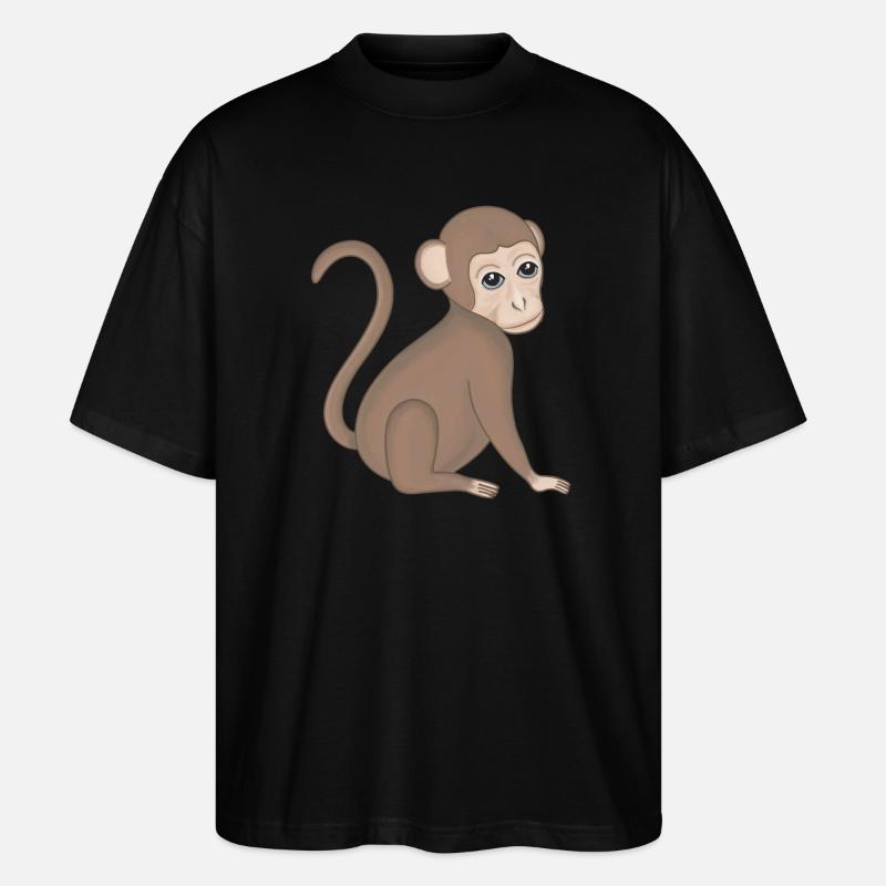 Singe Bébé Singe - T-shirt bio Blaster 2.0 coupe oversize Stanley/Stella Unisexe - noir