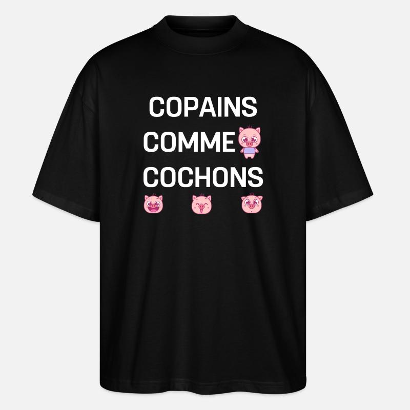 COPAINS COMME COCHONS - T-shirt bio Blaster 2.0 coupe oversize Stanley/Stella Unisexe - noir
