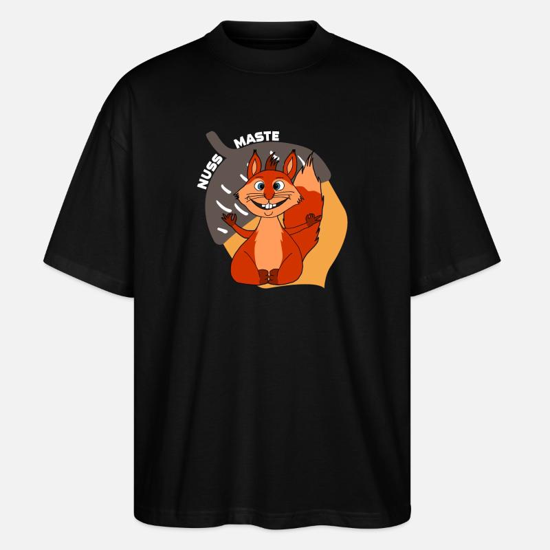 Yoga Hörnchen Nussmaste Meditation - Stanley/Stella Oversized Unisex Bio T-Shirt Blaster 2.0 - Schwarz