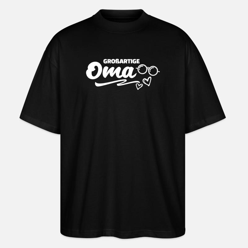 Großmutter Cool Oma Statement Brille Großmama - Stanley/Stella Oversized Unisex Bio T-Shirt Blaster 2.0 - Schwarz