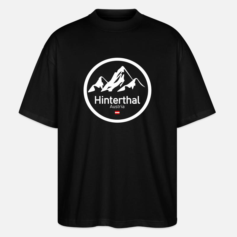 Hinterthal Alpenlogo Kreis - Stanley/Stella Oversized Unisex Bio T-Shirt Blaster 2.0 - Schwarz