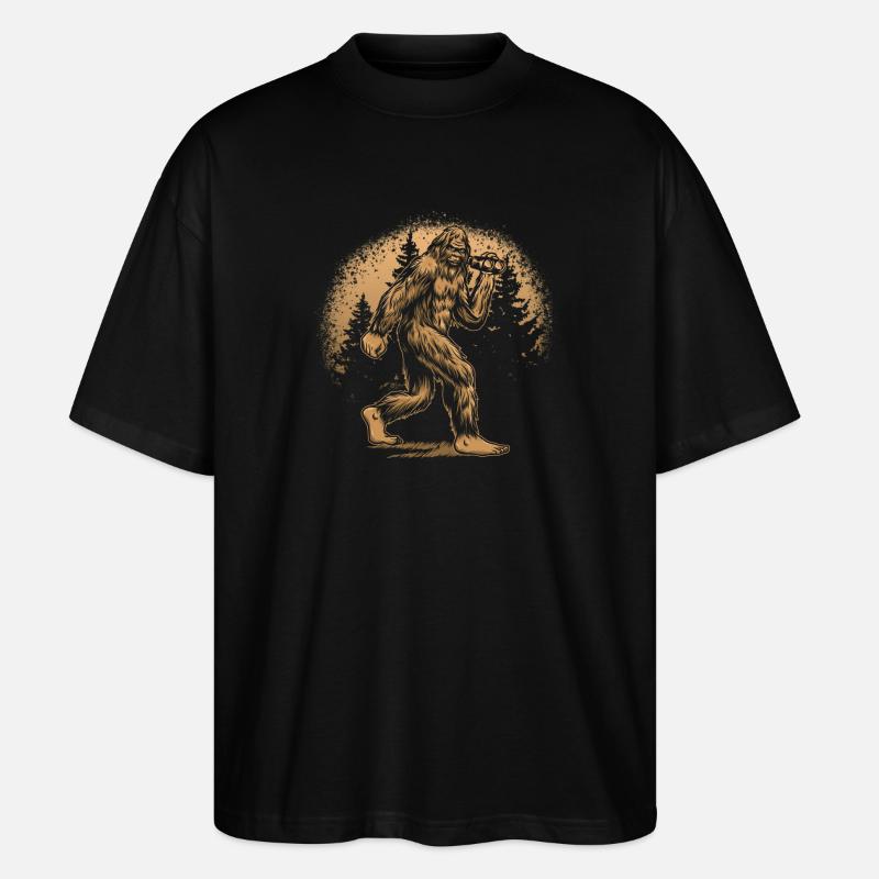 Yeti-Wald-Silhouette orange - Stanley/Stella Oversized Unisex Bio T-Shirt Blaster 2.0 - Schwarz