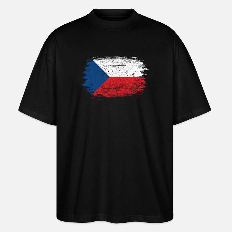 Coup de pinceau Drapeau tchèque - T-shirt bio Blaster 2.0 coupe oversize Stanley/Stella Unisexe - noir