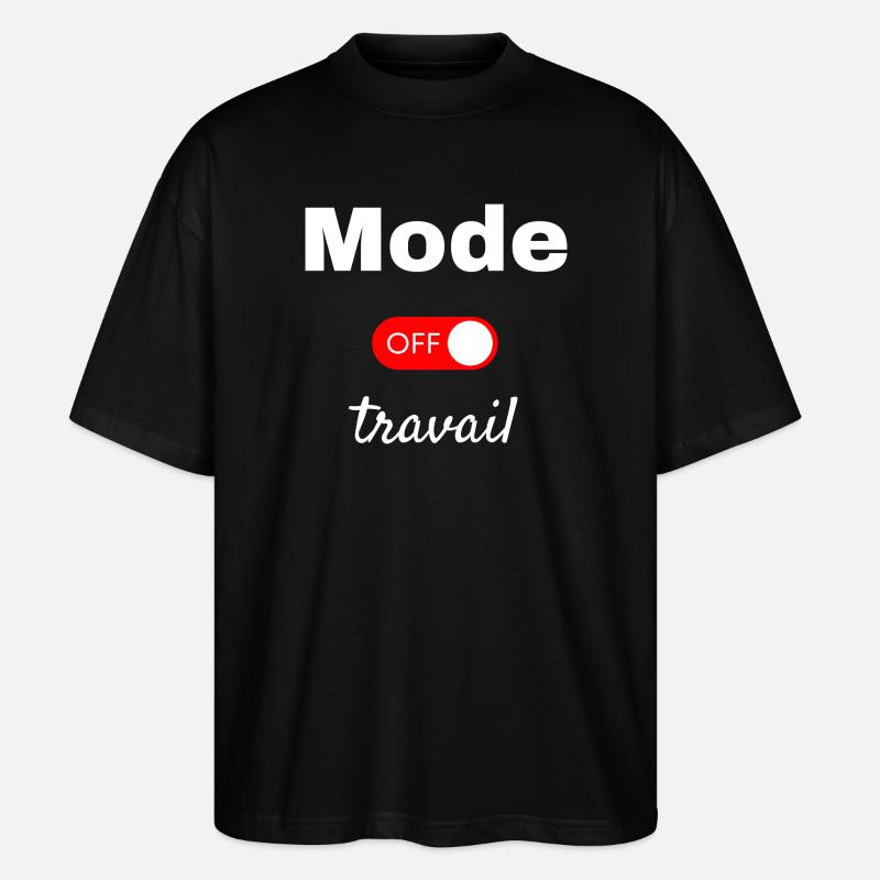 Off work mode - Stanley/Stella Oversized Unisex Organic T-shirt Blaster 2.0 - black