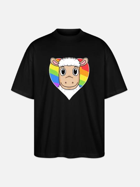 Schaf Lgbt Regenbogen Farben - Stanley/Stella Oversized Unisex Bio T-Shirt Blaster 2.0 - Schwarz