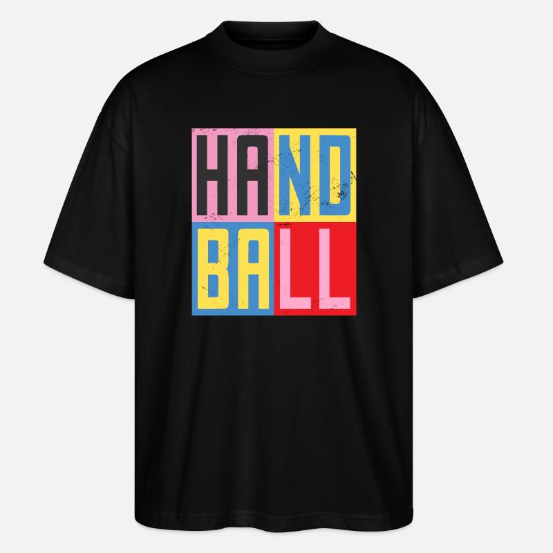 Handball Design - Stanley/Stella Oversized Unisex Bio T-Shirt Blaster 2.0 - Schwarz