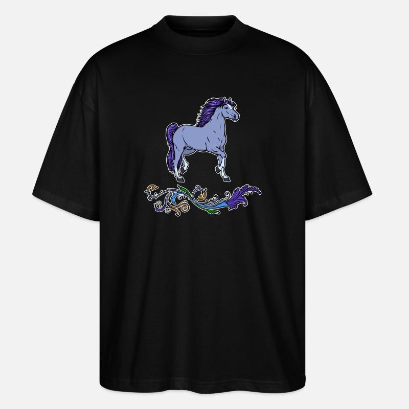 Cool Pferde Islandpferde Pferdeliebe Haflinger - Stanley/Stella Oversized Unisex Bio T-Shirt Blaster 2.0 - Schwarz