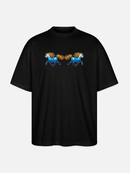 Icelandic Horses Horses Gallop Horse love Horse fan - Stanley/Stella Oversized Unisex Organic T-shirt Blaster 2.0 - black