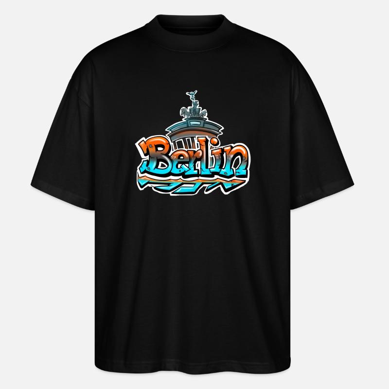 Berlin Graffiti Schriftzug - Stanley/Stella Oversized Unisex Bio T-Shirt Blaster 2.0 - Schwarz
