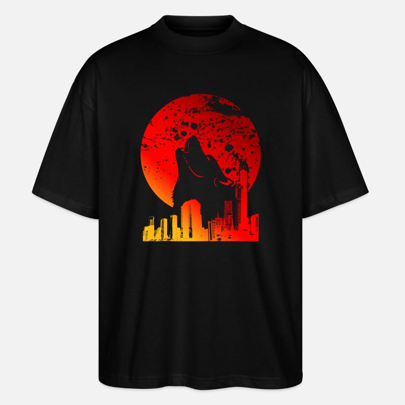 BLUTRAUCH | ROTE VOLLMOND-GESCHENKE - Stanley/Stella Oversized Unisex Bio T-Shirt Blaster 2.0 - Schwarz