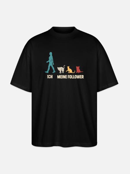 Ich Meine Follower Katzen - Stanley/Stella Oversized Unisex Bio T-Shirt Blaster 2.0 - Schwarz