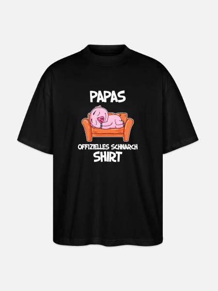 Papa Schlafshirt Vater Geschenk - Stanley/Stella Oversized Unisex Bio T-Shirt Blaster 2.0 - Schwarz