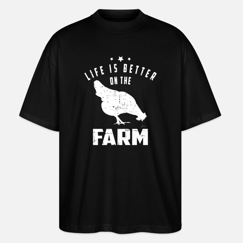 Vie à la ferme - T-shirt bio Blaster 2.0 coupe oversize Stanley/Stella Unisexe - noir
