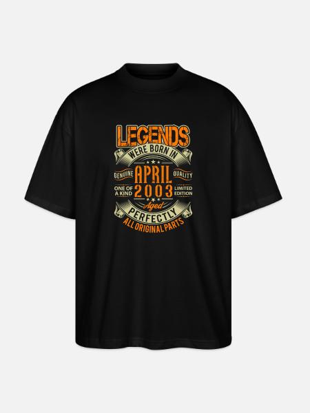2003 April Birthday Legend - Stanley/Stella Oversized Unisex Organic T-shirt Blaster 2.0 - black