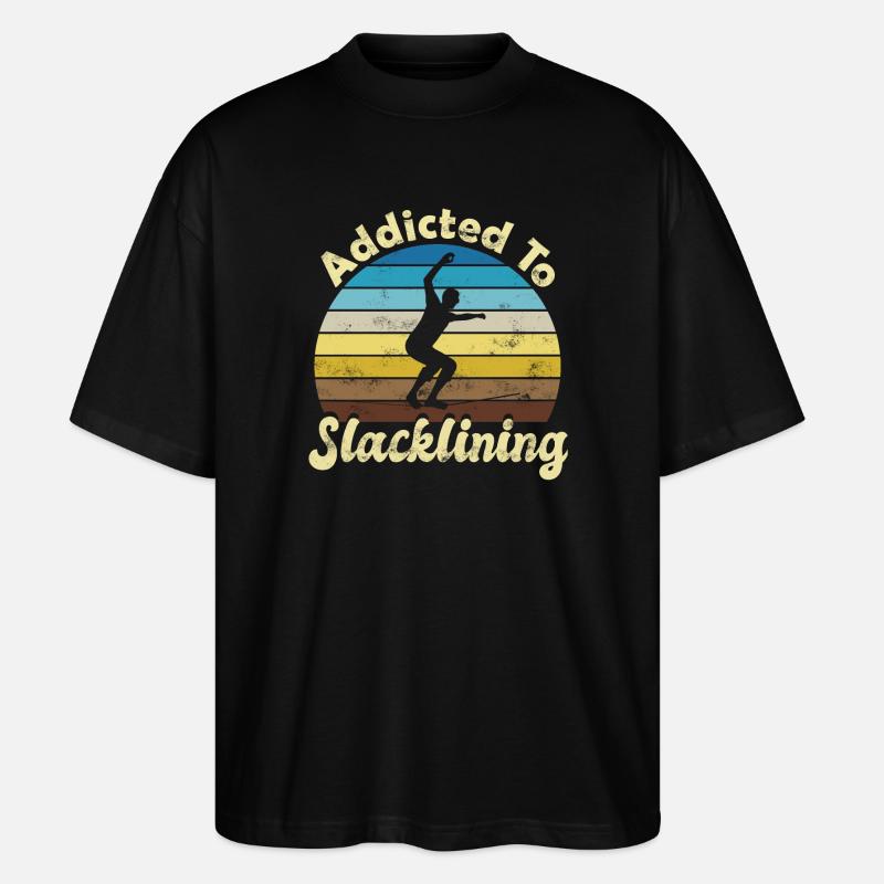 Slackline Slacken Slacklining - T-shirt bio Blaster 2.0 coupe oversize Stanley/Stella Unisexe - noir