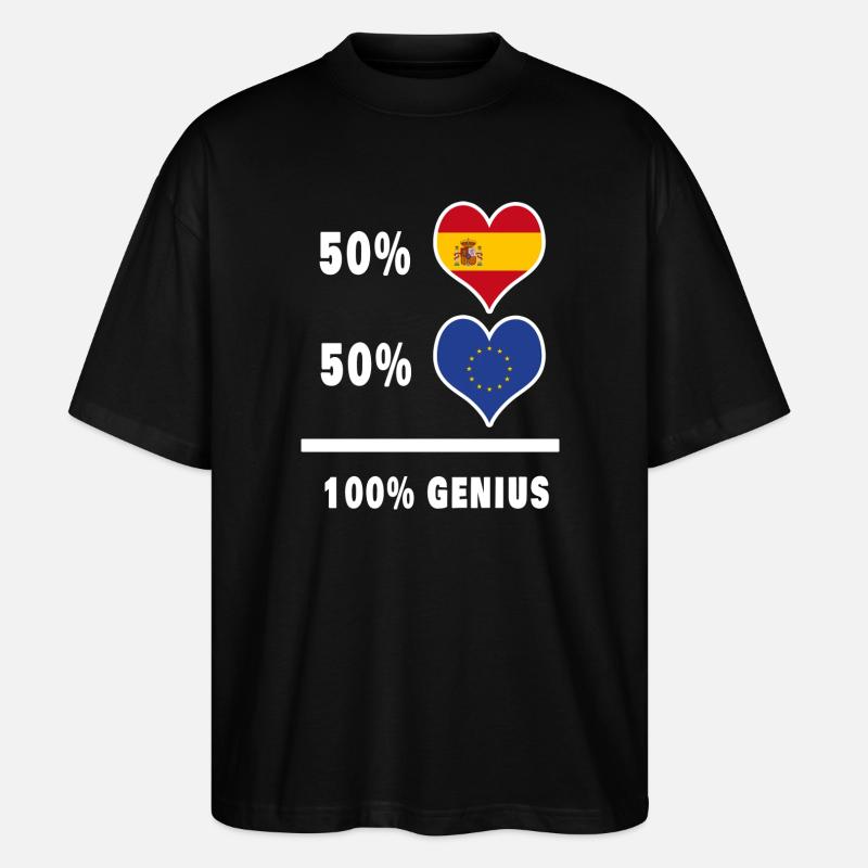 Europa und Spanien genial / Geschenk - Stanley/Stella Oversized Unisex Bio T-Shirt Blaster 2.0 - Schwarz