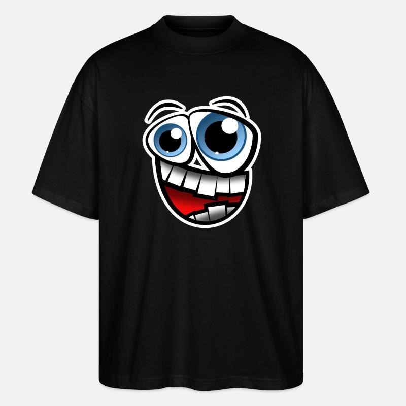 Gesicht Comic - Stanley/Stella Oversized Unisex Bio T-Shirt Blaster 2.0 - Schwarz